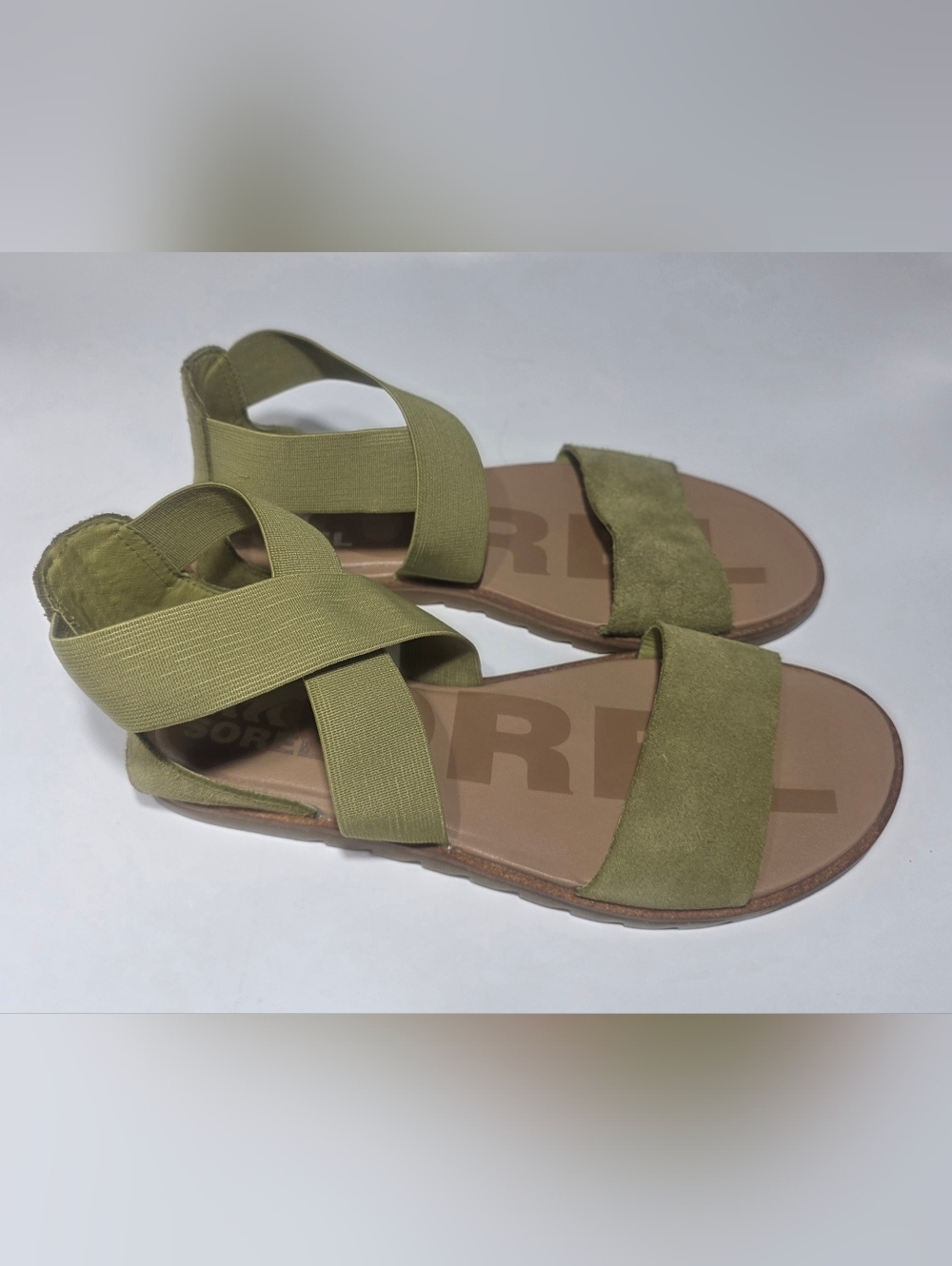 Sorel Women’s Sandals Green Elastic Strap Comfort Casual Size 6.5 - Picture 5 of 7